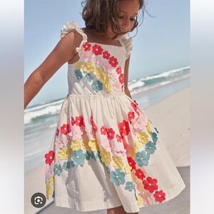 Mini Boden flutter flower rainbow dress